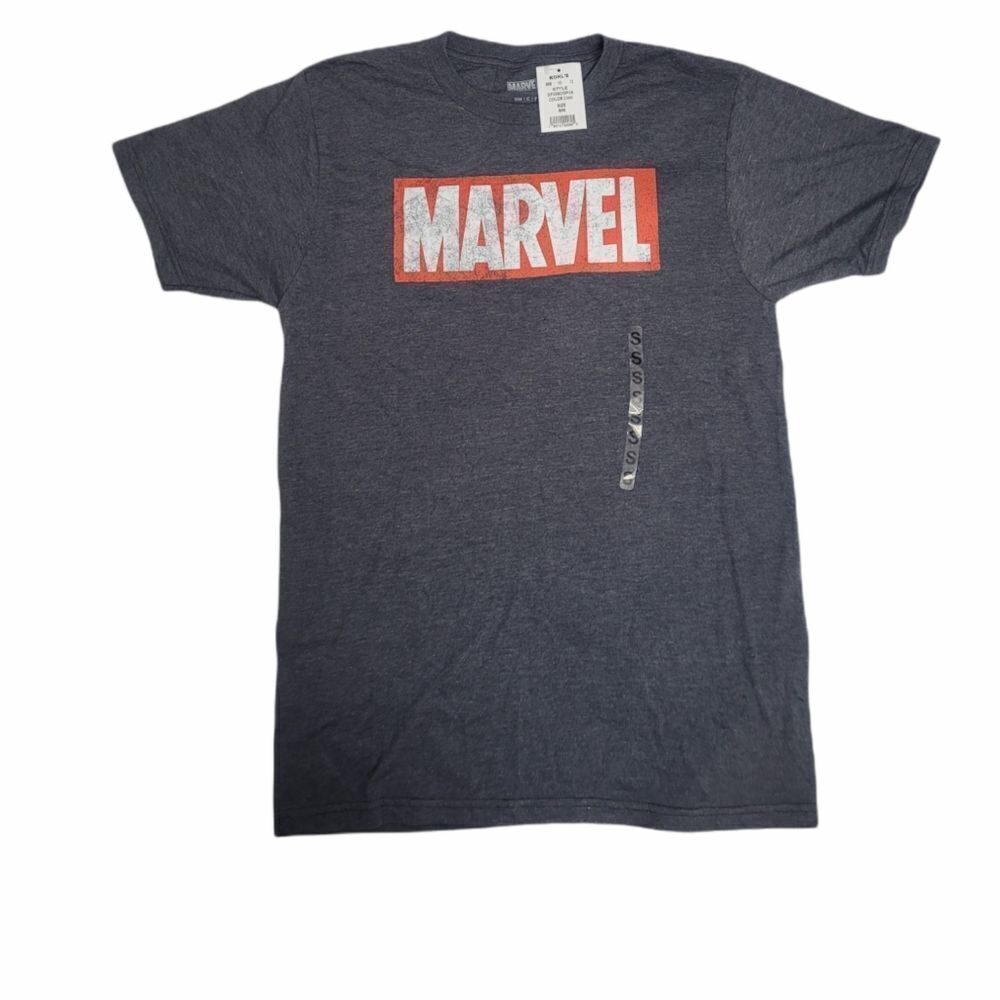NEW‎ MARVEL gray t-shirt logo graphic short sleeve tee S